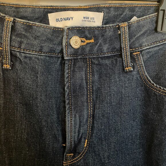 Old Navy NWT Wide Leg Extra High Rise Dark Wash Jeans Denim Size 8 Y2k Casual - Picture 6 of 8
